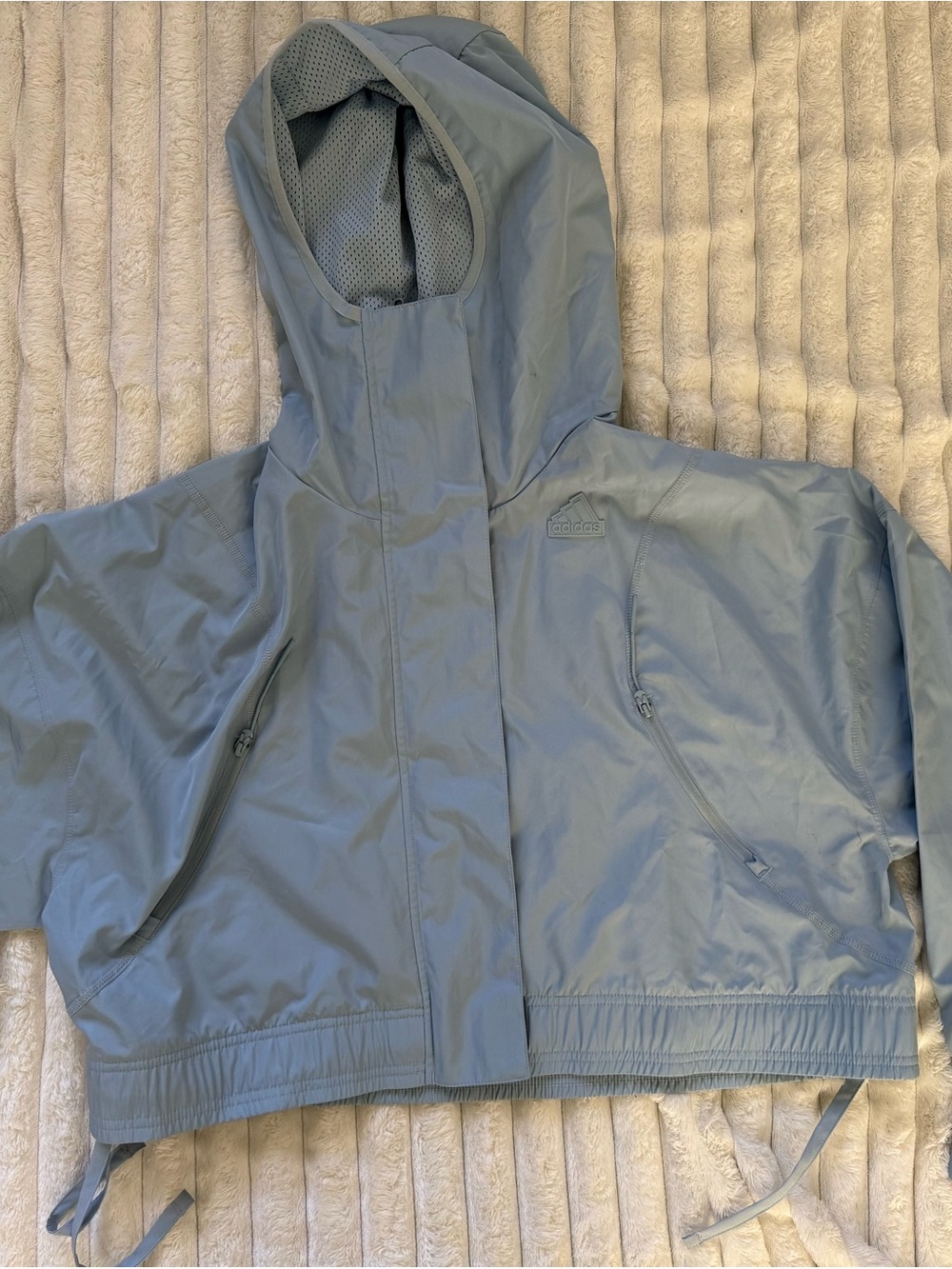 adidas Kids Light Slate Blue Hooded Rain Jacket
